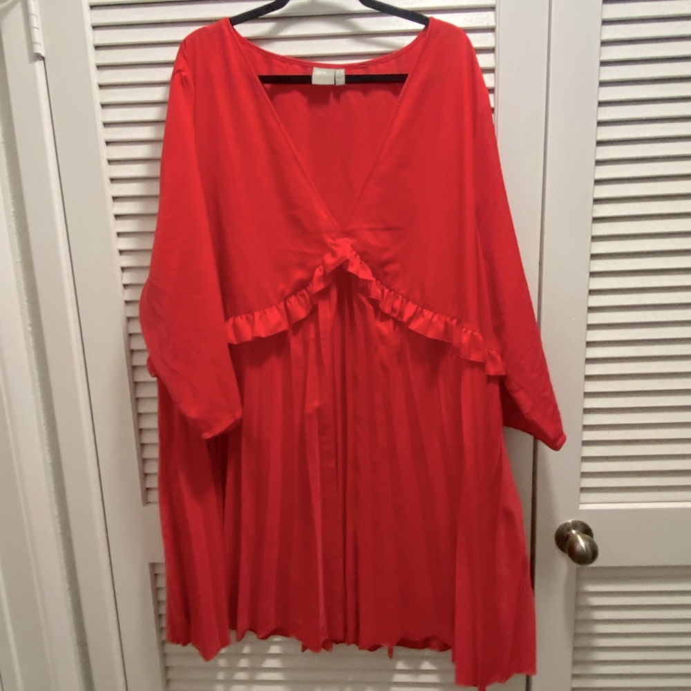 ASOS Deep Salmon V Neck Dress